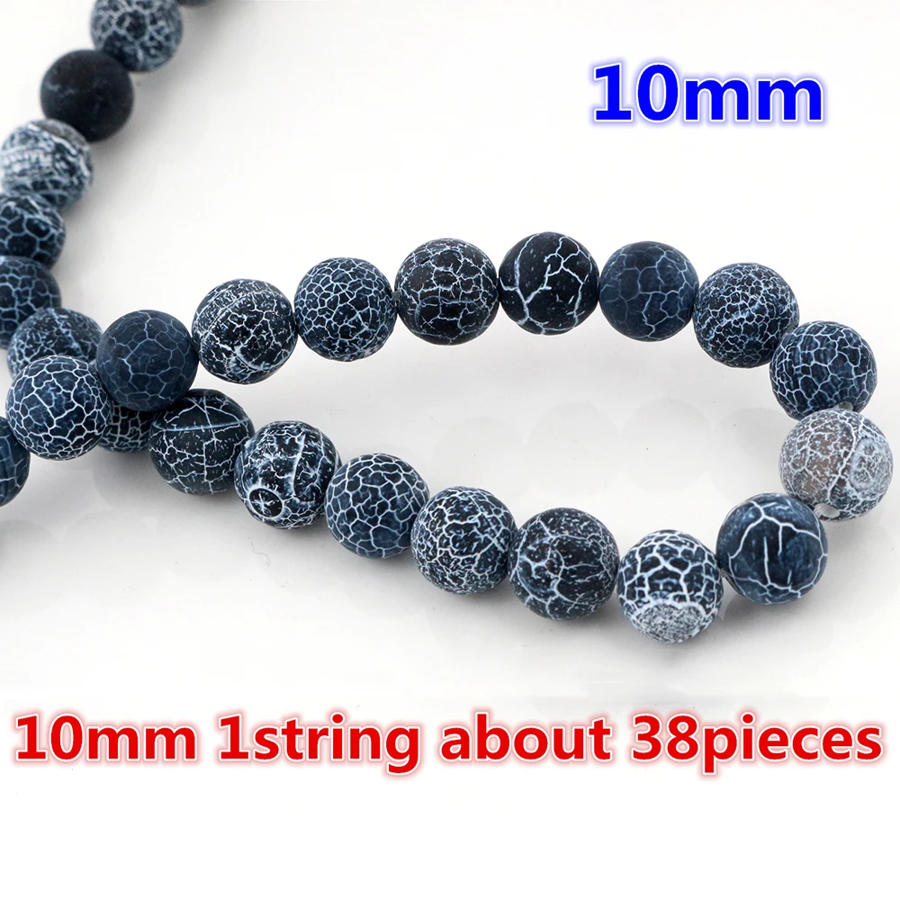 4mm 6mm 8mm 10mm Natural Volcanic Stone Navy white Stone Round beads For jewelry making Wholesale and Retail