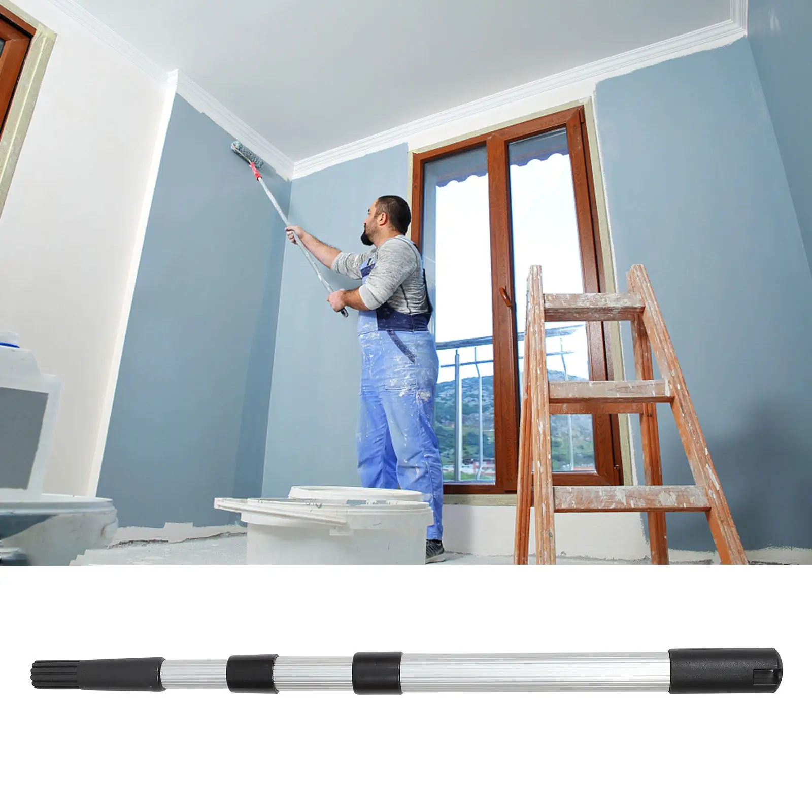 Extension Pole Rod Paint Roller Brush Painting Adjustable Halloween Christmas New Year Aluminum Alloy Extension Rod Heavy