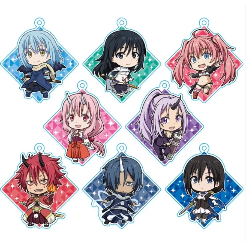 Game Shuna Shion Shizu Veldla Souei Benimaru Rimuru Tempest Keychain Doll Anime Acrylic Keyring Pendant for Gift