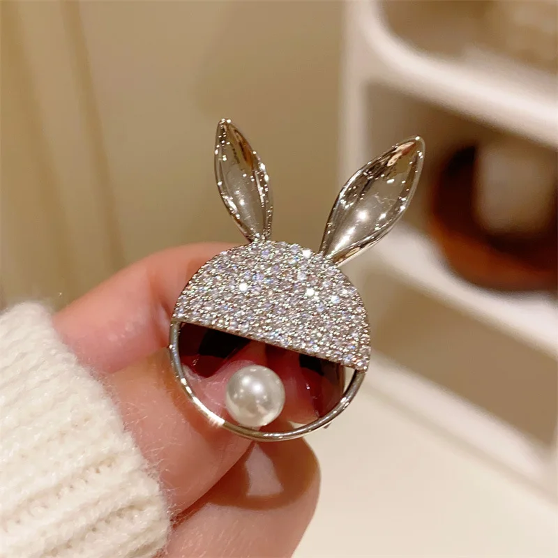 Rabbit Brooches Gold Color Women Girl Fashion Jewelry Accessories Party Birthday Gift Cute Lovely Animal Brooch