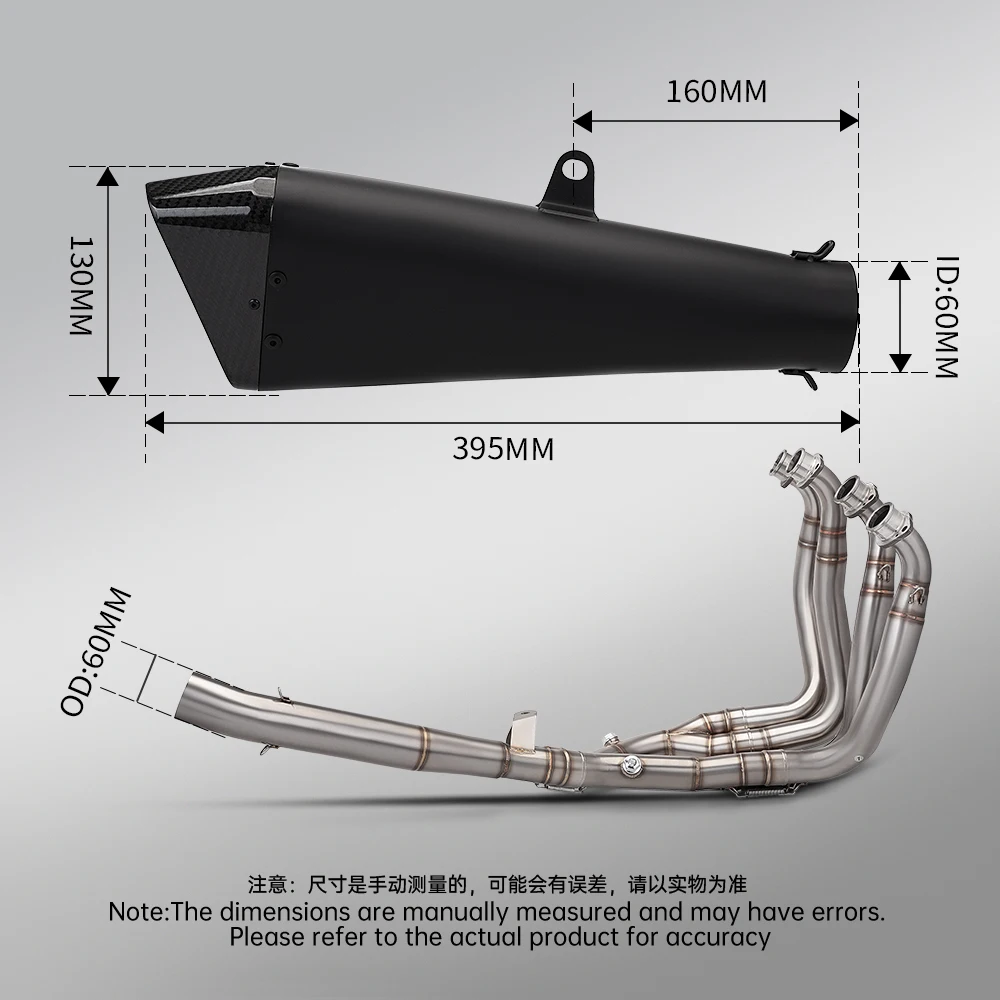 Motorcycle Escape Slip On Stainless Steel Front Header Matched 60MM T45 Rear Exhaust Fit GSX-1300R Hayabusa 2021 To 2025 Sport B