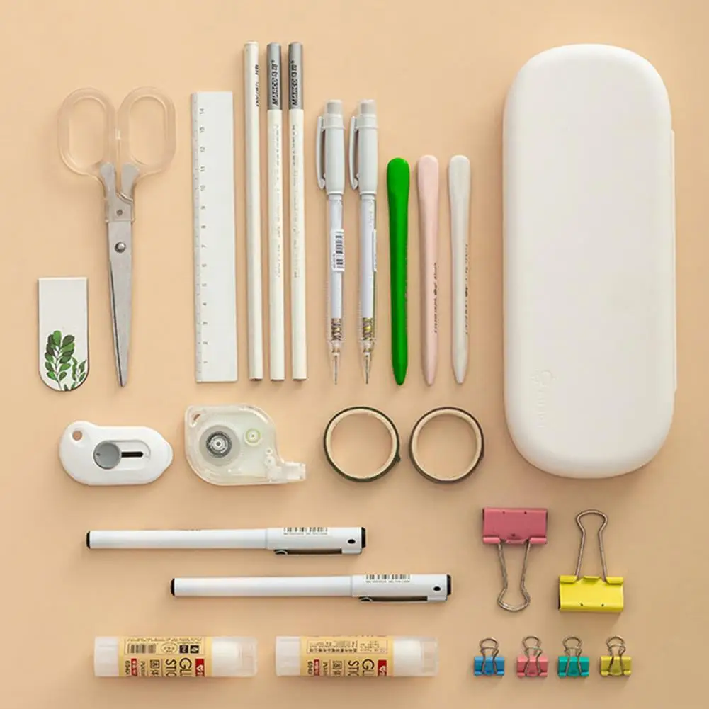 مقلمة سهلة ممتازة لاتخاذ القرطاسية لطيف روبوت الطلاب طبقة مزدوجة القلم اللوازم المدرسية