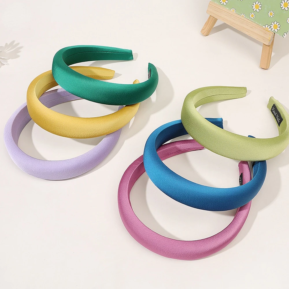 Headband Solid Color Sponge Hairbands For Women Girl Hair Band Female Handmade Head Hoop Headdress Hair Accessories