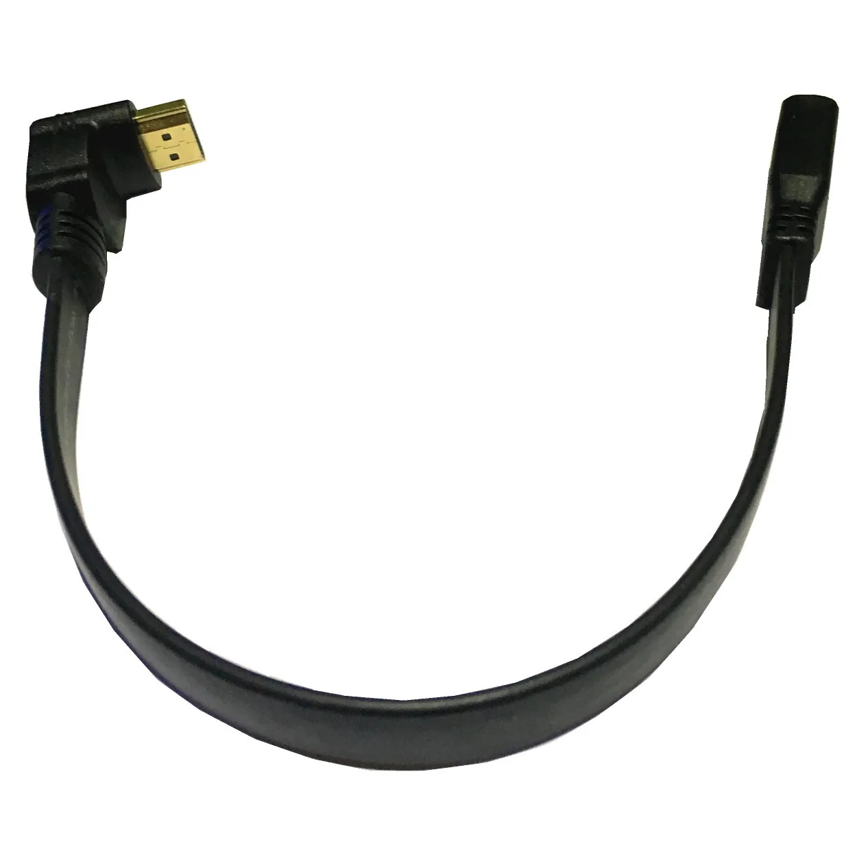 1FT شقة ضئيلة عالية السرعة HDMI تمديد كابل أنثى إلى ذكر 90 درجة أسفل/أعلى زاوية الحبل AM/AF