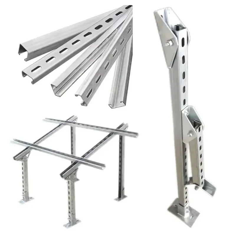 Chinese Steel Manufacturer Hot-Dip Galvanized C-Shaped Steel Photovoltaic Bracket Manufacturers Solar Power Generation