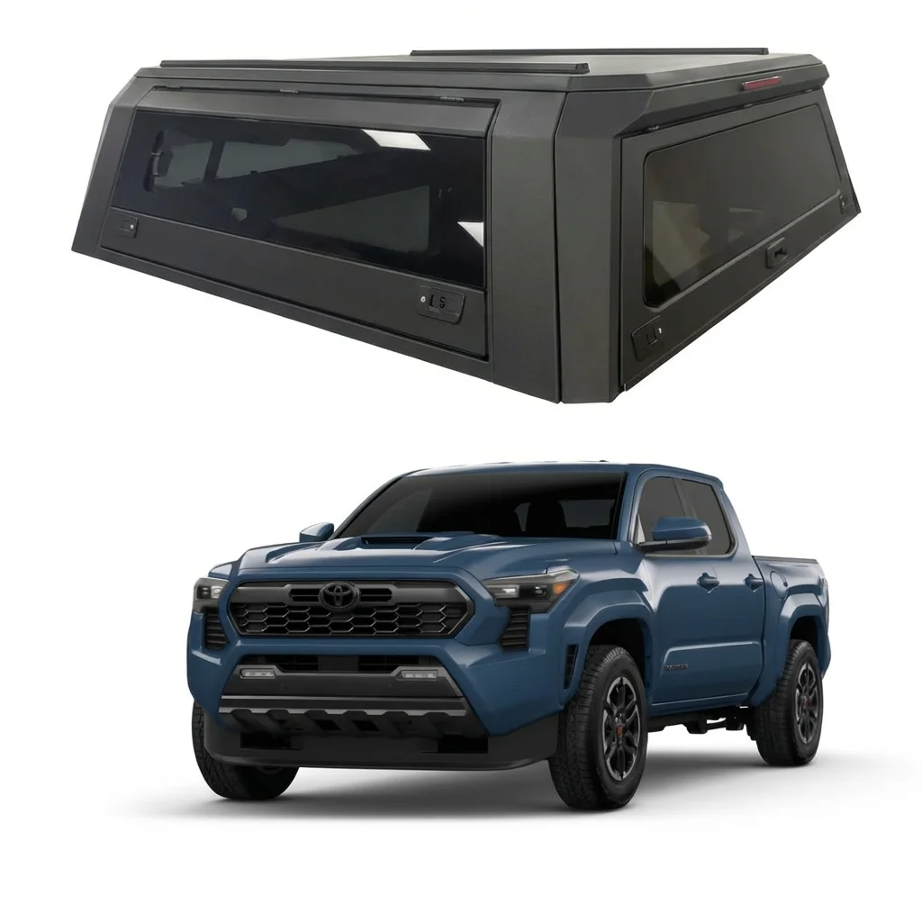 

Pickup Bed Cover 4x4 Offroad Accessories Aluminum Alloy Truck Canopies Canopy for Toyota Tacoma 6.0ft with Storage Box