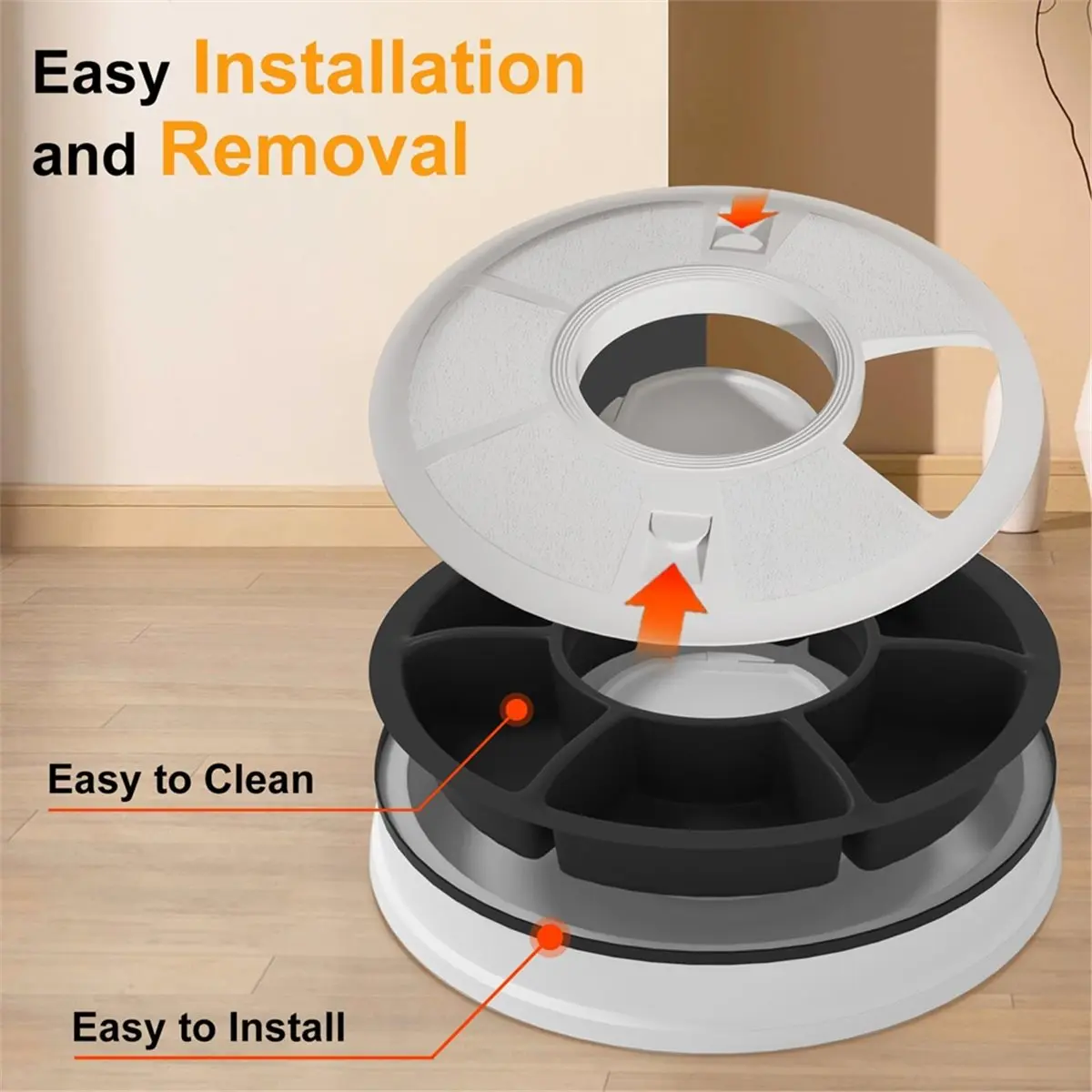 Utility Design Smart Cat Feeder for Dry and Wet Food with 6-Meal Timer, Food Dispenser for Domestic Pets