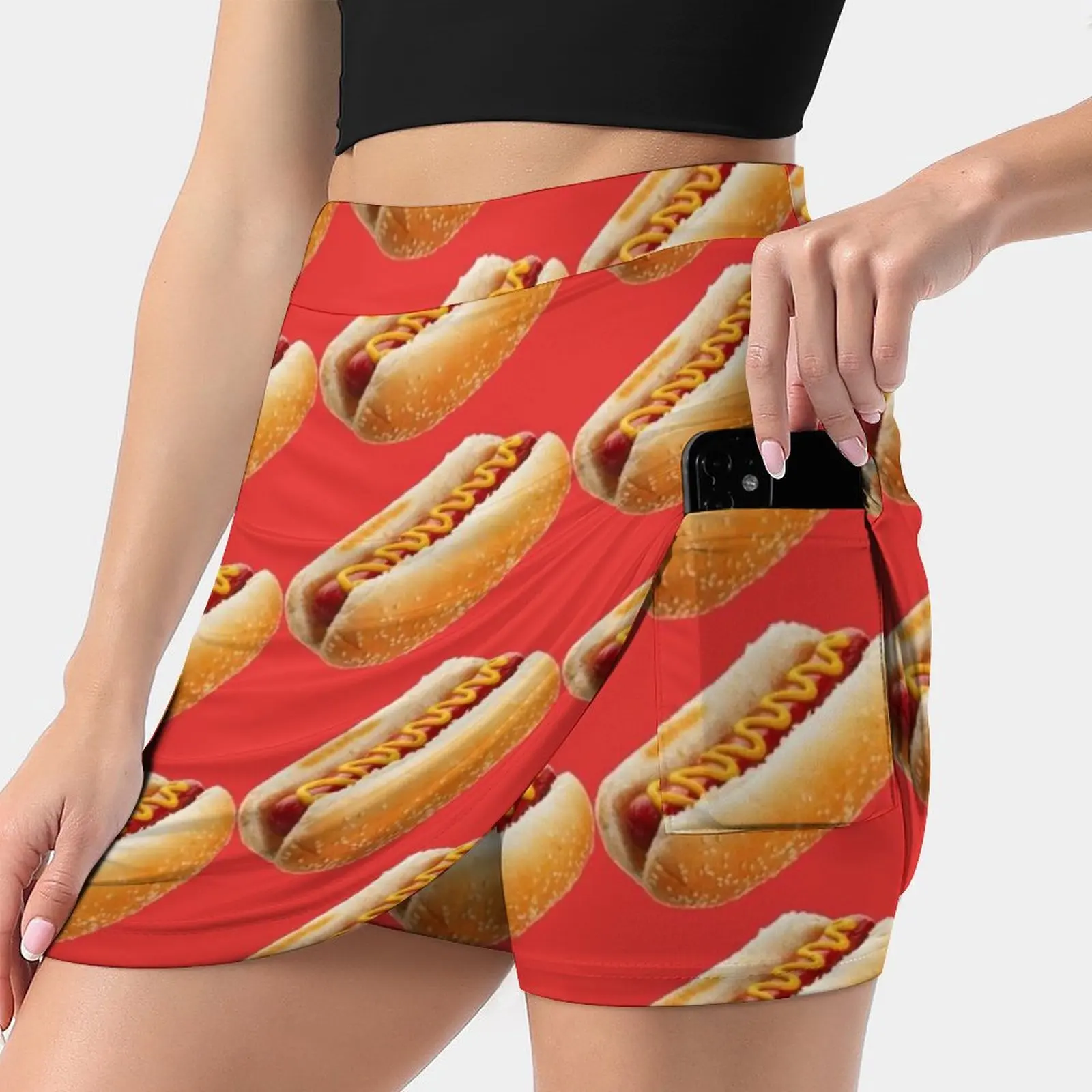 

Hot Dog Women's skirt With Pocket Vintage Skirt Printing A Line Skirts Summer Clothes Hot Dogs Hot Dog Hotdog Sausage Wiener