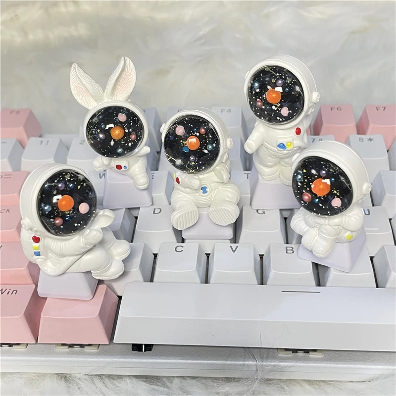 DIY Cute Cartoon Astronaut Keycap for Cross Mechanical Keyboard ESC Replacement Personalized Keycap