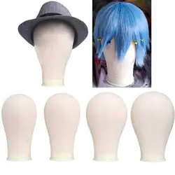 Canvas Block Wig Head Bald Training Mannequin Head for Wig Display Head to Put Wigs Styling Manikin Head Canvas Block Head