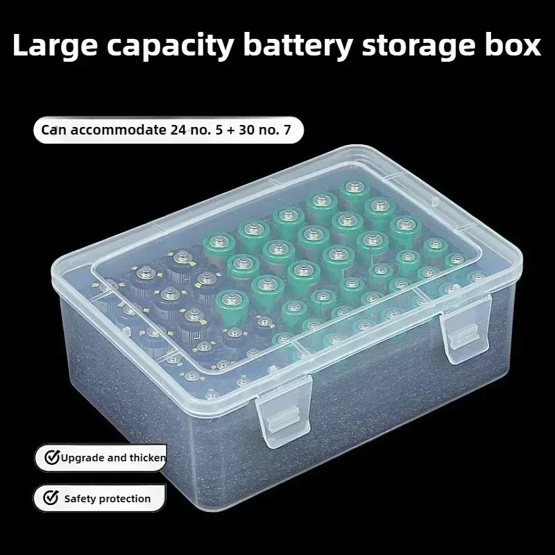 54-Slot AA AAA Batterie-Aufbewahrungsorganisator mit klarer Sicht, stapelbares Kunststoff-Box-Gehäuse für die Organisation von Zuhause, Garage, Schubladen