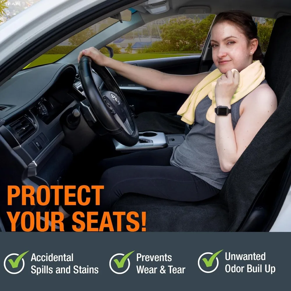 Funda universal impermeable para asiento de coche, toalla para el sudor de tela de rizo para entrenamientos de gimnasio y viajes