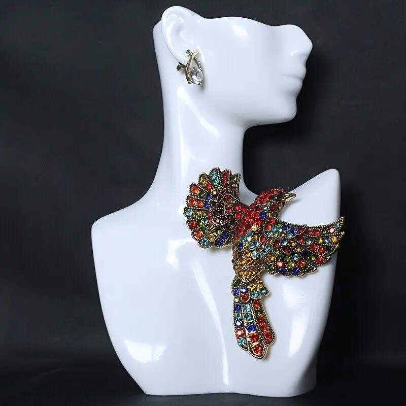 Medieval Vintage Bird Colored Retro Alloy Artistic and Fashionable  Brooch Pin