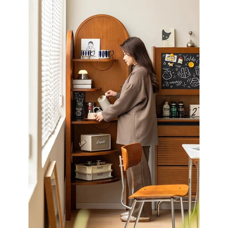 

Solid wood corner rack retro corner cabinet triangular cabinet corner cabinet side cabinet simple side cabinet