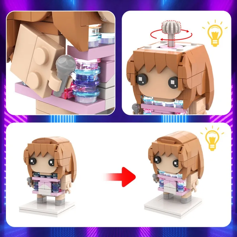 MOC تايلورز بريكهيدز اللبنات شعبية المغني جولة الحفل المرحلة لتقوم بها بنفسك لعبة مجسمة الطرفية هدية لمحبي جمع ديكور #3