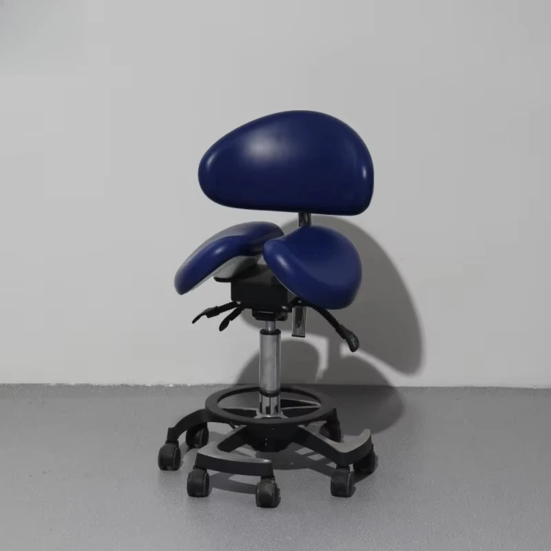 Adjustable Split Seat Saddle Stool Ergonomic Dental Medical Office Chair with Armrest & Back Support, Height Adjustable