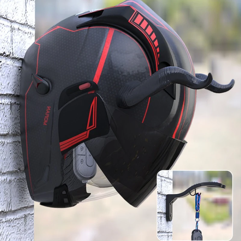 

1PC Motorcycle helmet rack wall mounted, helmet storage rack without punching holes, motorcycle safety helmet hanging rack hook