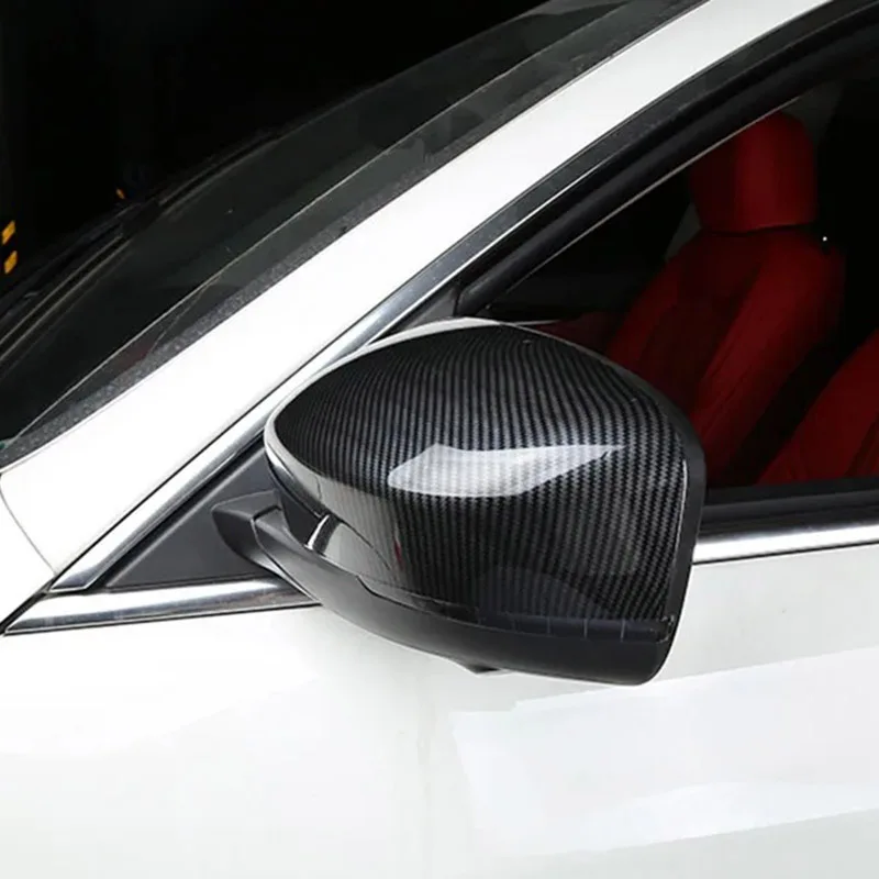 2pcs for Maserati Levante Carbon Fibre Pattern Rearview Mirror Shell Decorative Cover Sticker