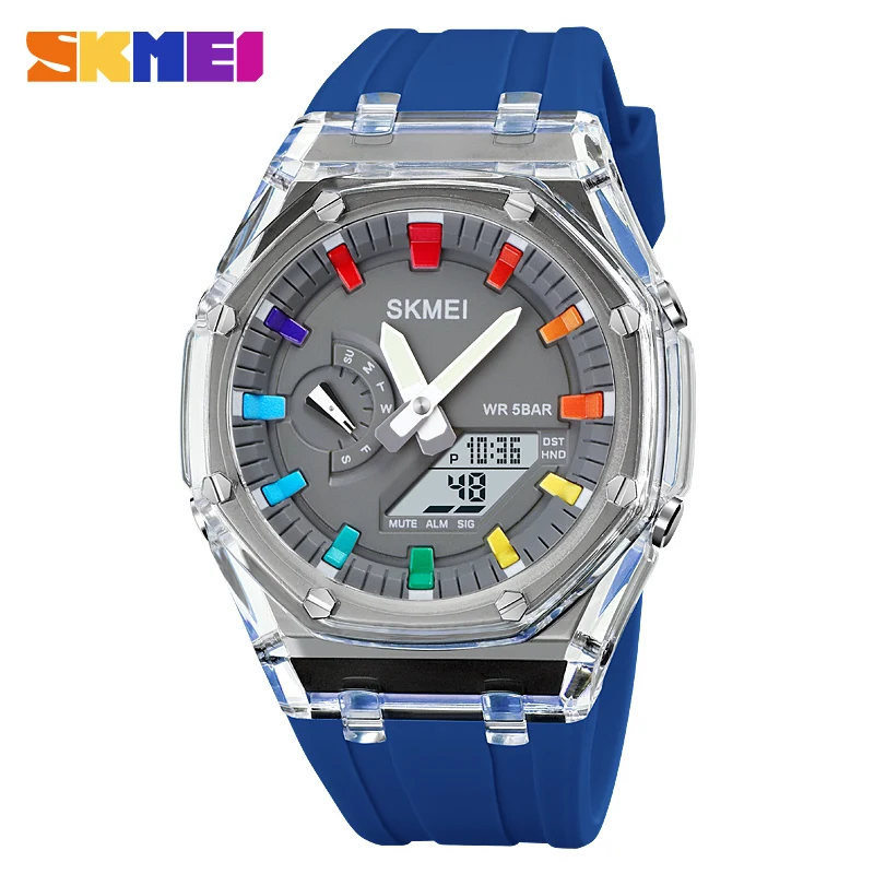 SKMEI 2100 Luxury Waterproof Electronic Quartz Watch for Men Women Sport Shockproof Mens Wristwatches Clock 2091 Reloj Hombre