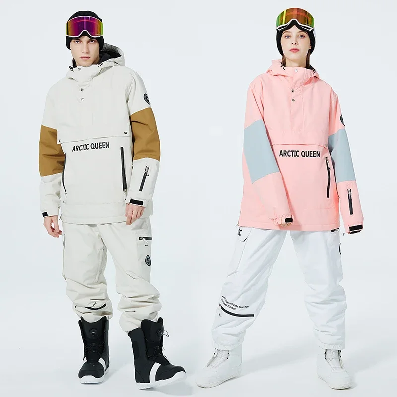 

Новинка 2025, зимний лыжный костюм, женская уличная спортивная куртка для сноуборда, мужские комбинезоны для снега, плотный теплый лыжный комплект, ветрозащитный и водонепроницаемый