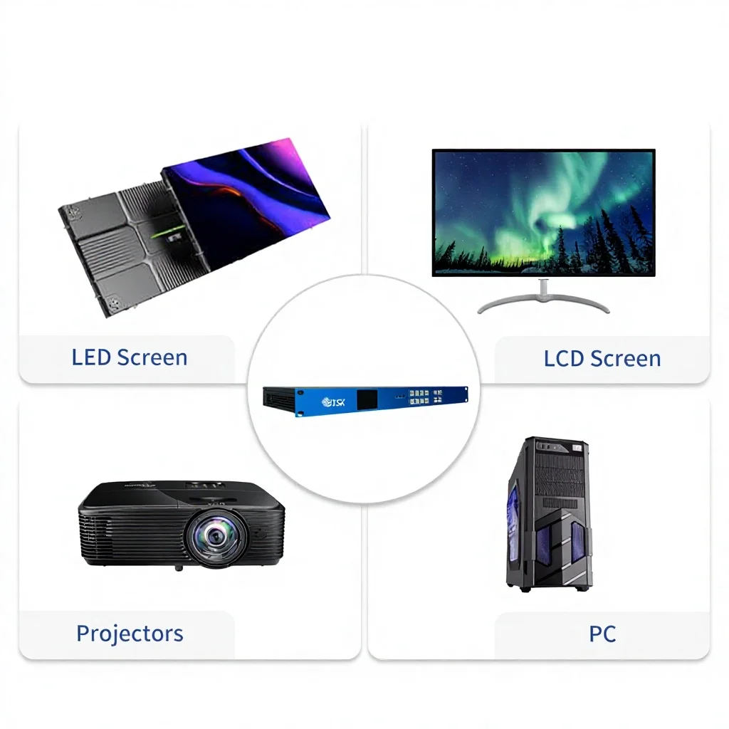 KVM Control Video Wall Controller Multi-Window Video Processing System 4 Input 4 Output Video Wall Spllicer Seamless Switcher
