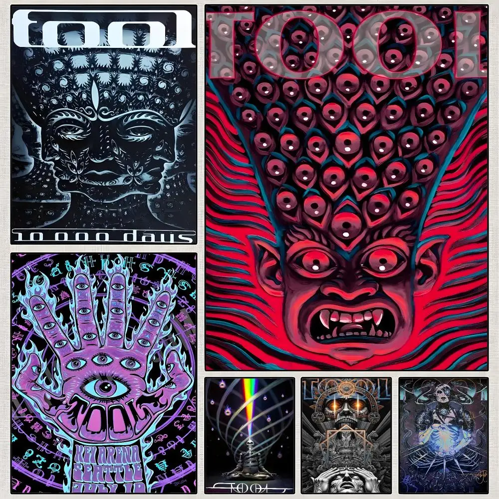 Music Tool Progressive Metal Band Poster PP Wall Art Print Removable Water-Resistant Home Decor for Bedroom Apartment Gift
