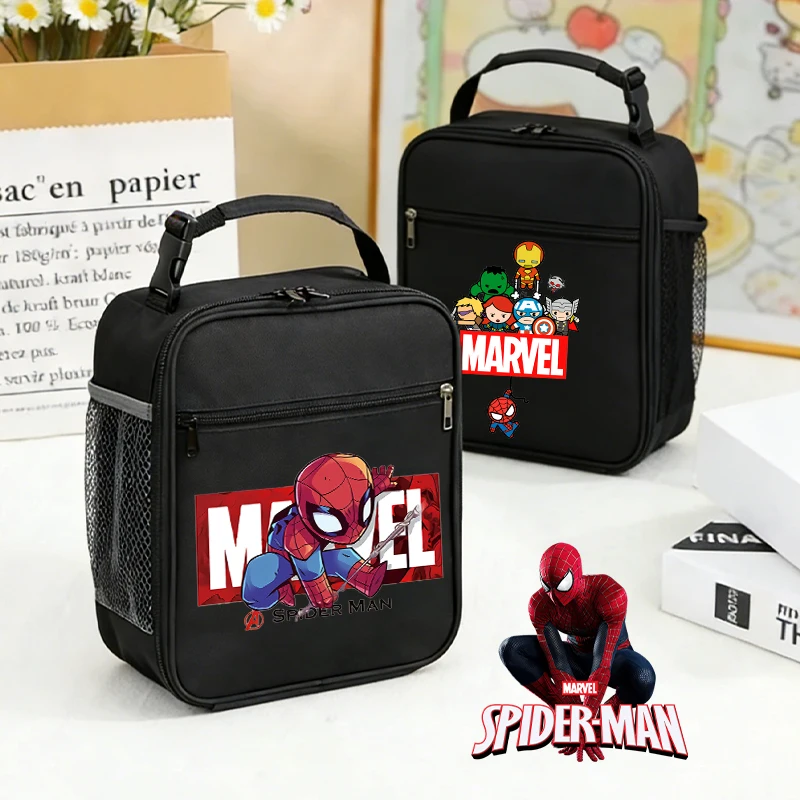 

Cute Spidermans Lunch Bag Aluminum LargeCapacity Insulat Foil Thicken Portable Lunch Box Bag Kids Boy Student Office Worker Case