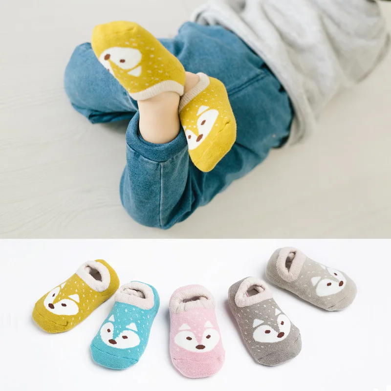 Non-Slip Soft Cotton Socks for Baby Toddler, Cute Breathable Kids Infant Socks, Ankle Footies