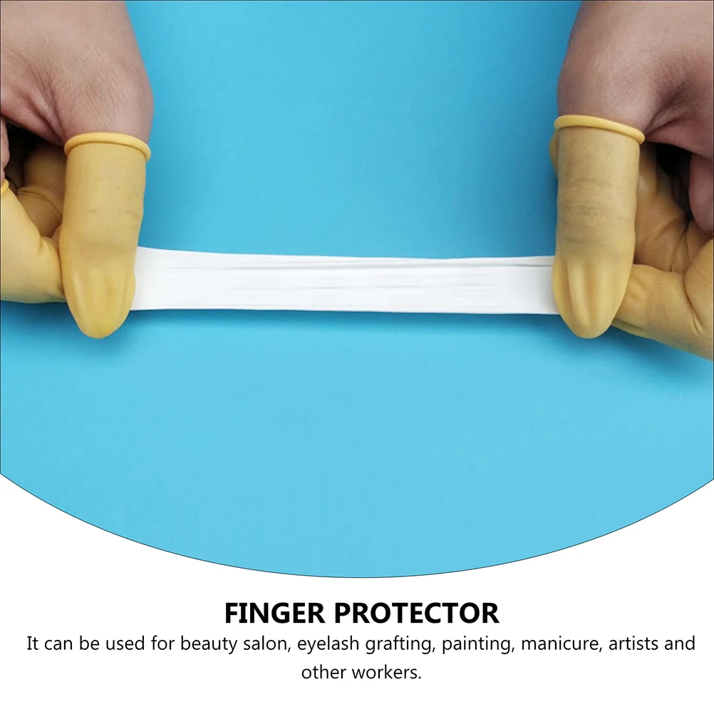 

Latex Finger Cots Protective Gloves Emulsion Anti Static Fingertip Mittens Cover Medium Size Flexible Elastic Suitable Beauty