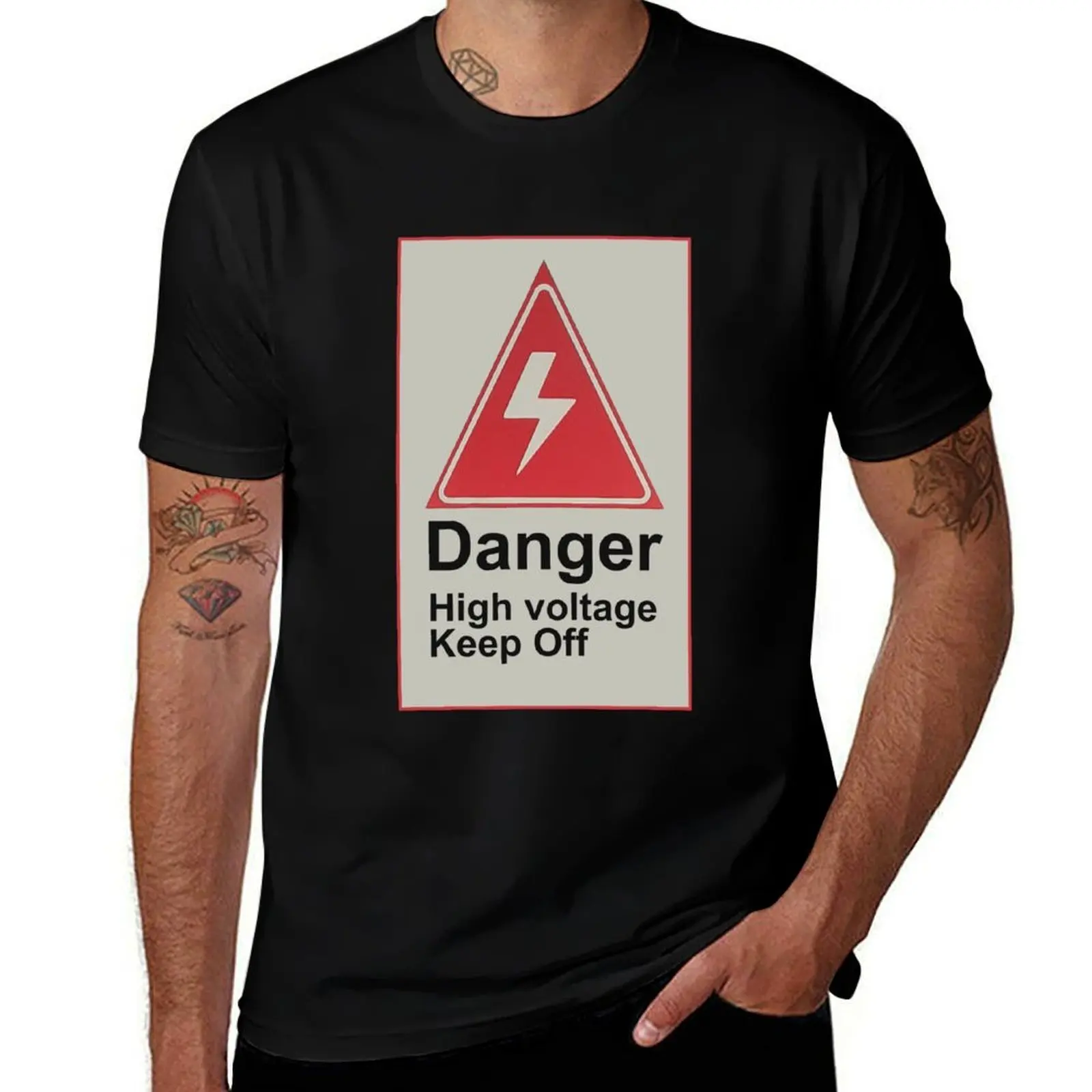 Danger - High Voltage (Kids Hoodie) T-Shirt Basic Solid Color Casual Tee Shirt T-Shirt