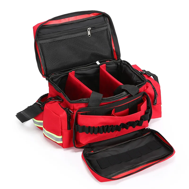 

﻿ ﻿ Emergency First Aid Medical Bag Outdoor First Aid Kit Large Capacity Bag Empty Waterproof Reflective Oxford Travel Bags