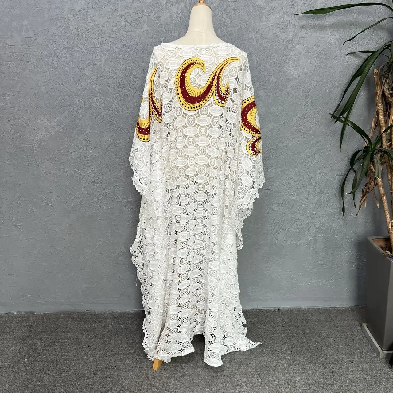 Vestidos africanos de encaje blanco para mujer, Dashiki Abaya con conjuntos interiores de 2 piezas, Túnica Kaftan Ankara con cuentas, vestido de novia musulmán Maxi