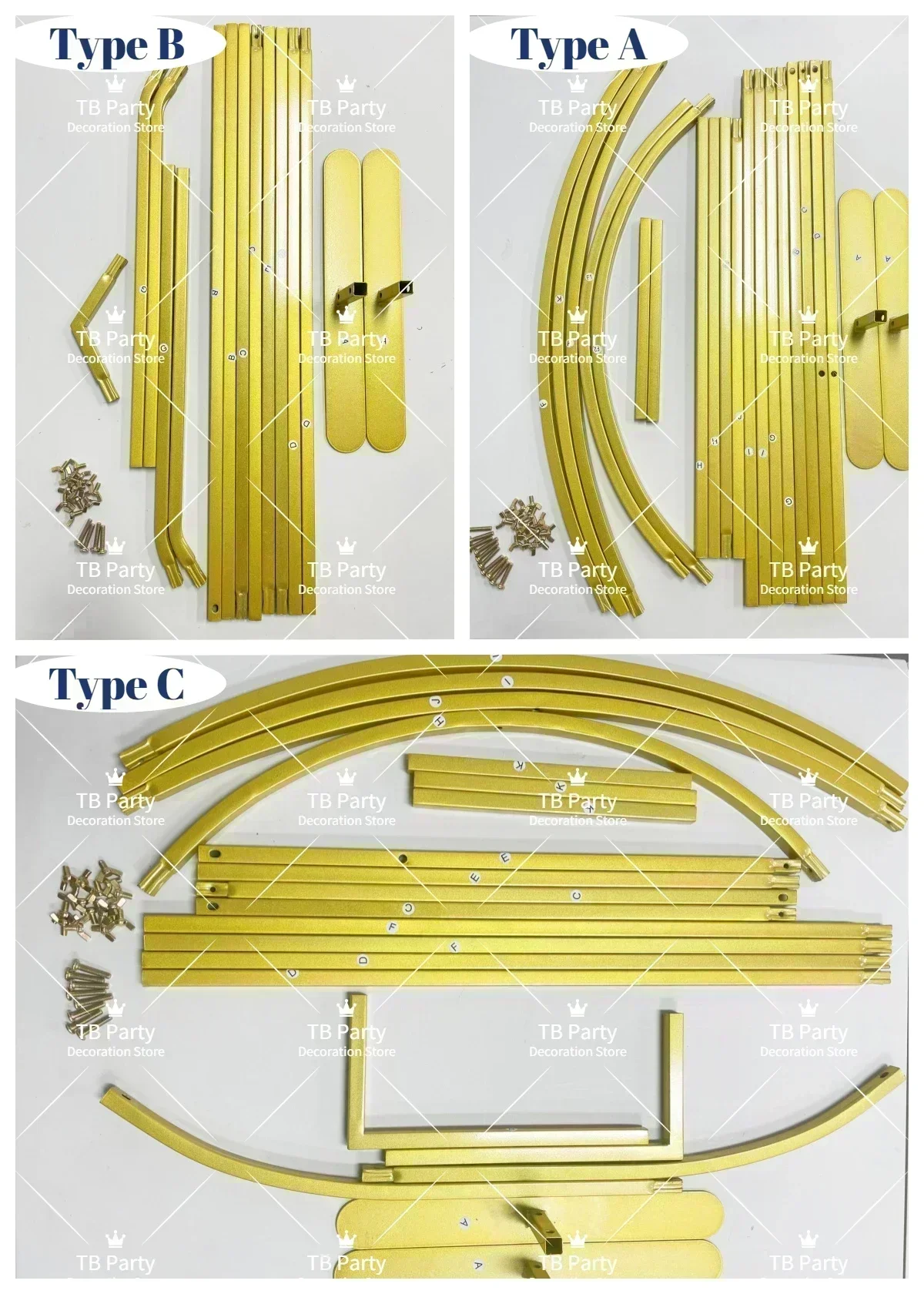 Soporte de fondo de arco grande para decoración de boda, tubo de Metal dorado de 16mm, suministro para fiesta de cumpleaños, accesorios de fondo