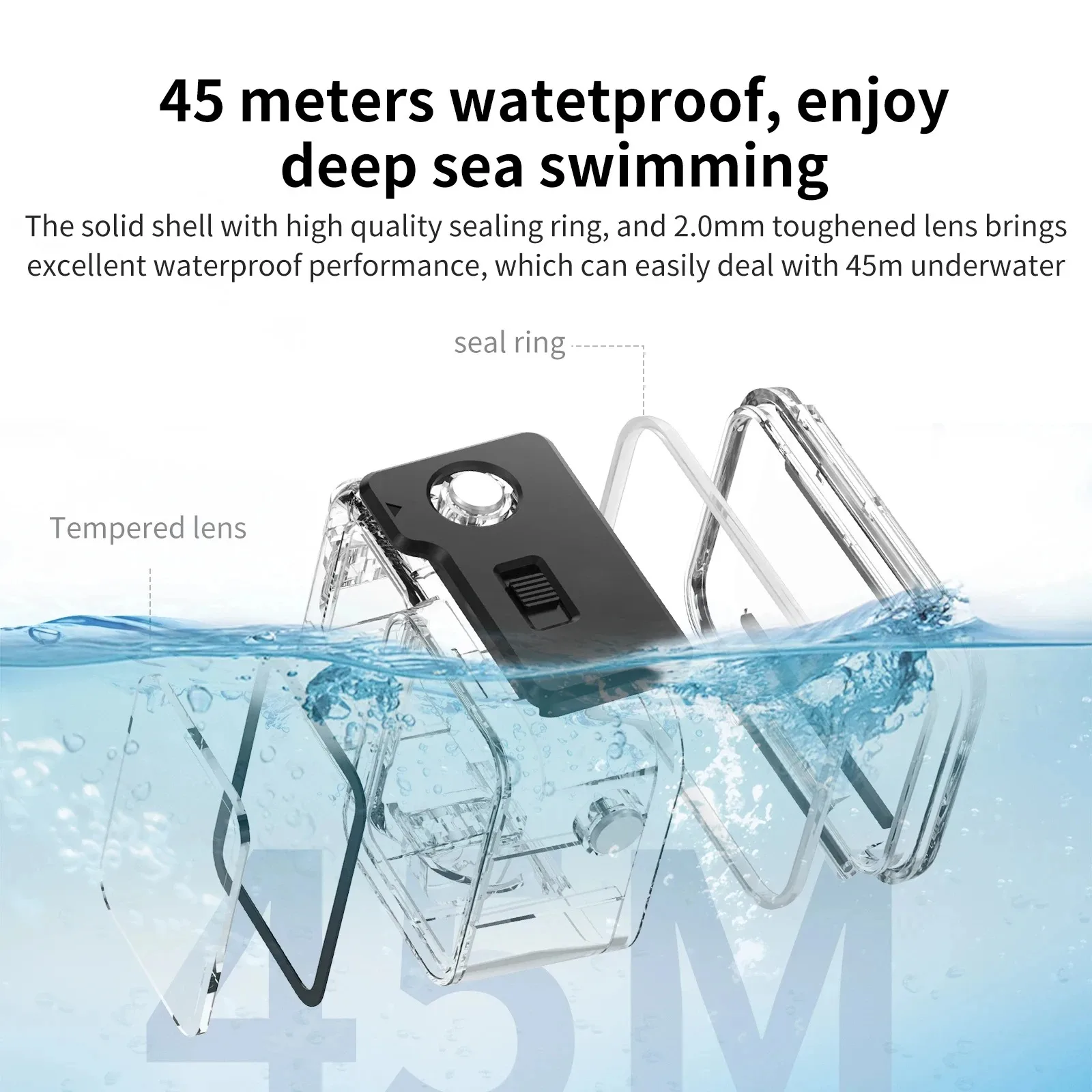 غطاء مقاوم للماء الغطاء الواقي تحت الماء 45 متر الغوص شل الغوص الحال بالنسبة Insta360 Ace Pro 2 / Pro ملحقات الكاميرا الرياضية