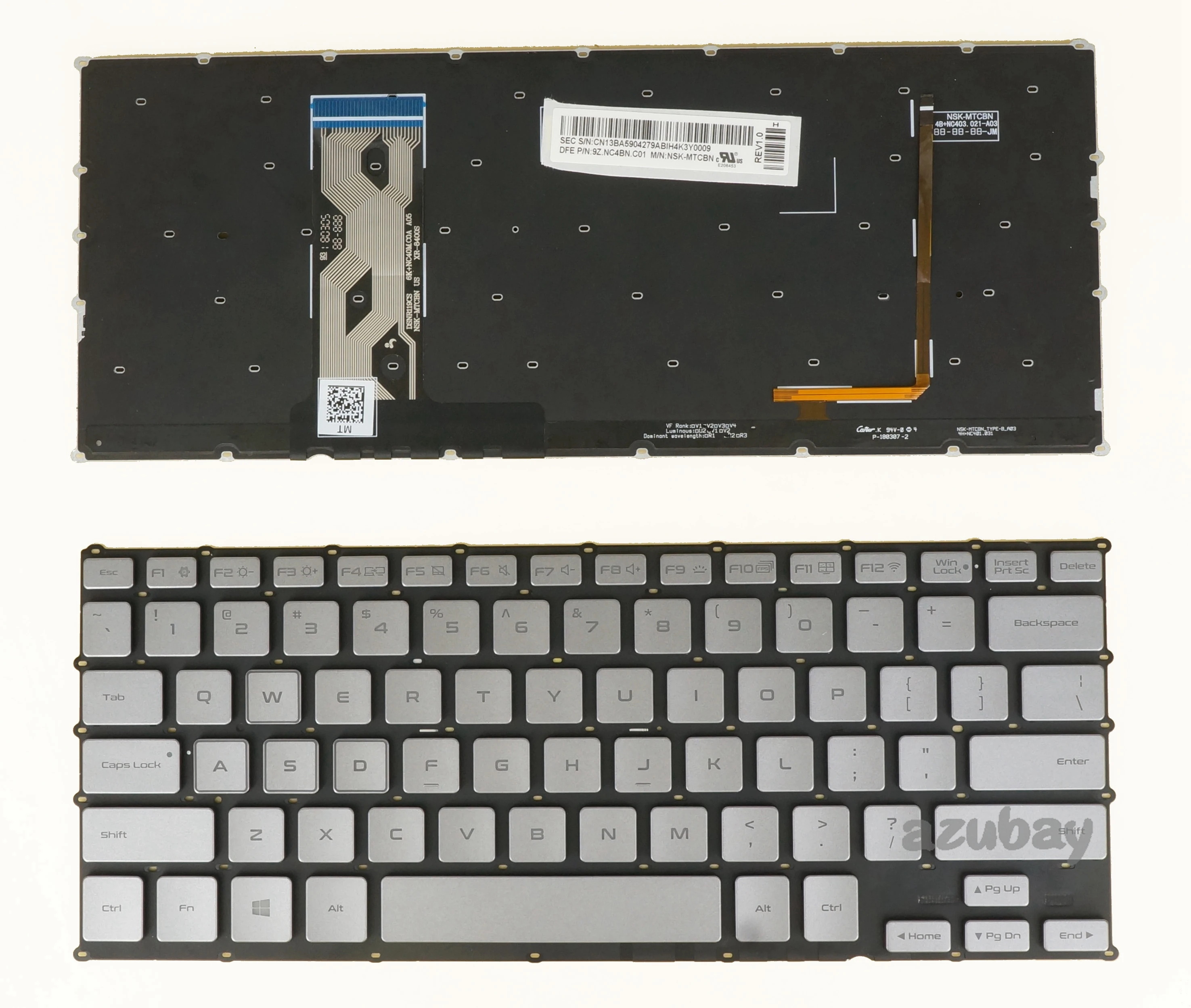 

US Laptop Keyboard For Samsung 850XAC NP850XAC 9Z.NC4BN.C01 NSK-MTCBN Red Backlit Silver Color New
