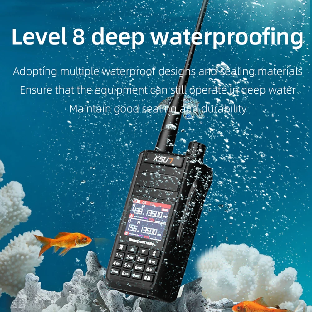 Wholesale Custom UV65P IP68 10W UHF VHF Dual Band 144-520MHz FM Radio Air Band Transceiver Walkie Talkie Communicator
