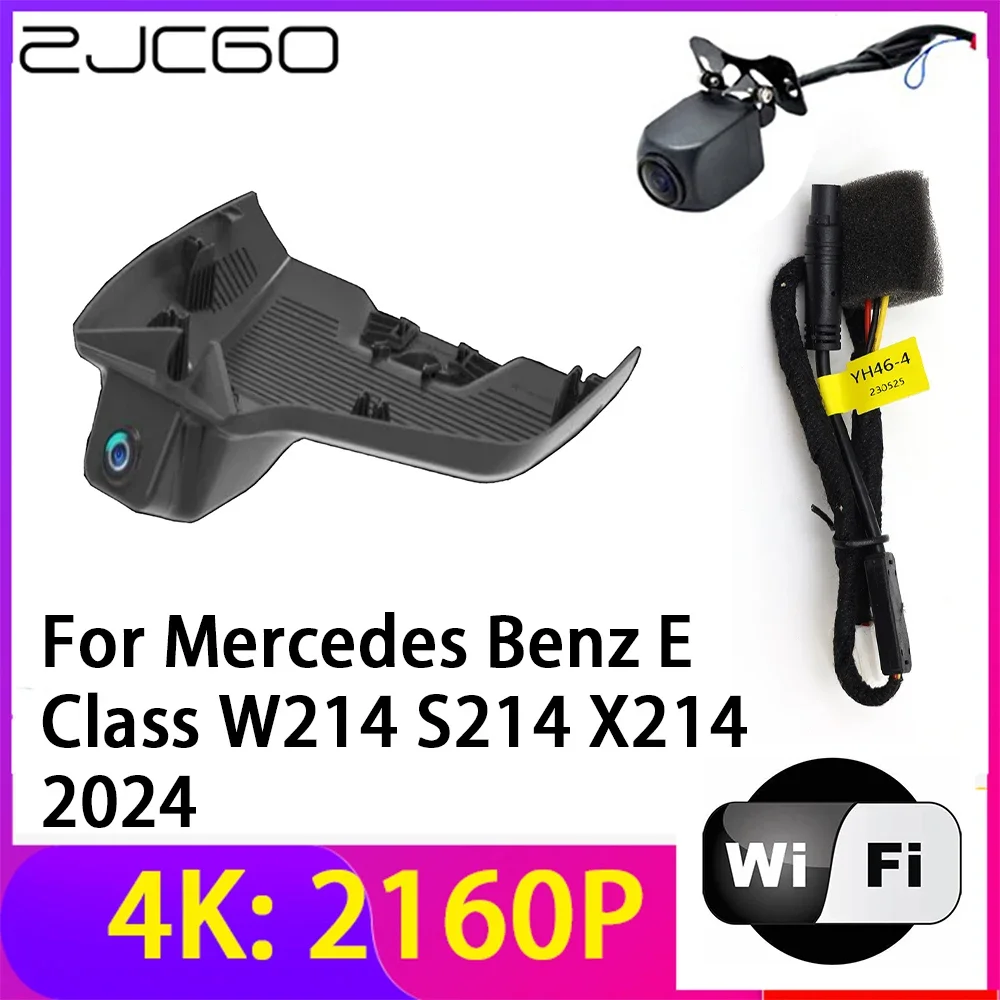 ZJCGO 4K 2160P Dash Cam Carro DVR Câmera 2 Lente Gravador Wifi Visão Noturna para Mercedes Benz Classe E W214 S214 X214 2024