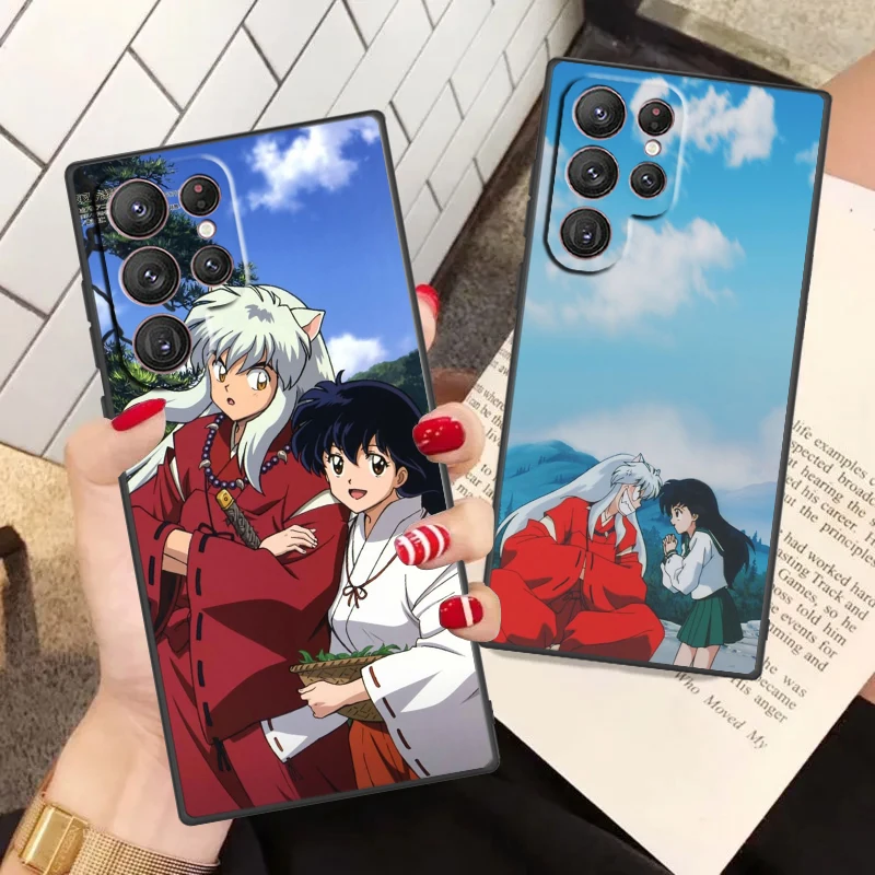 Anime InuYasha Cool Phone Case For Samsung S24 S23 S22 S21 S20 FE S10 S10e Ultra Plus Lite Black Soft Cover