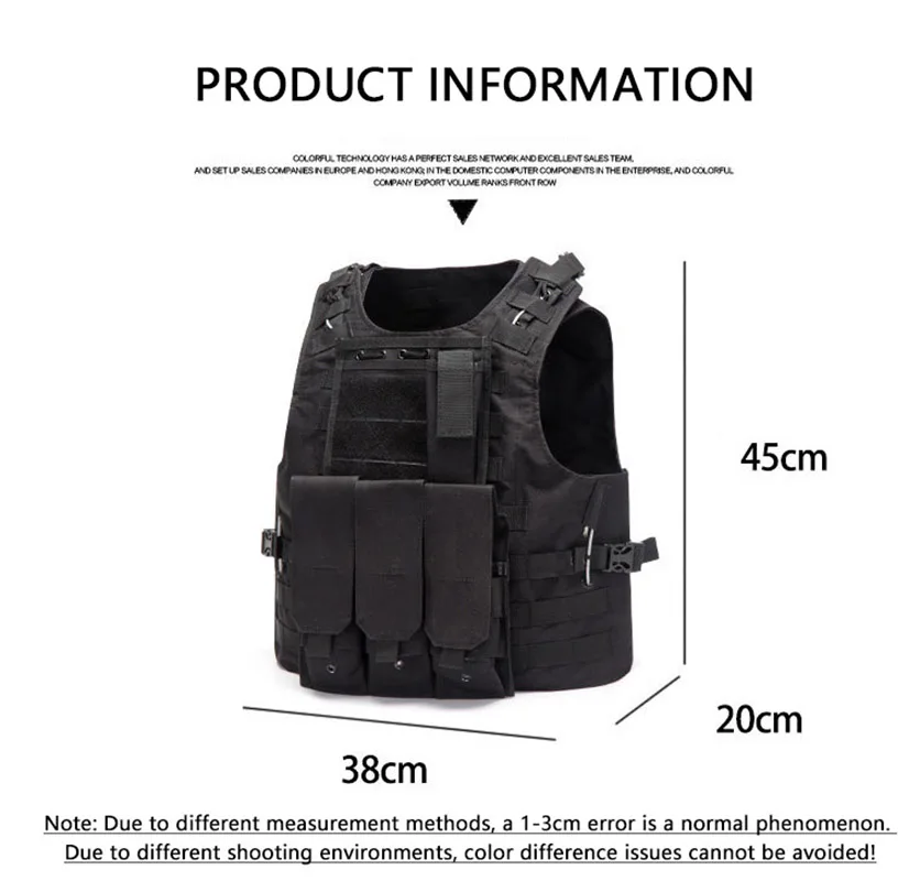 Outdoor Army Combat Vest Training Airgun Color Bullet Protective Vest Hunting Equipment CS Combat Game Accessories