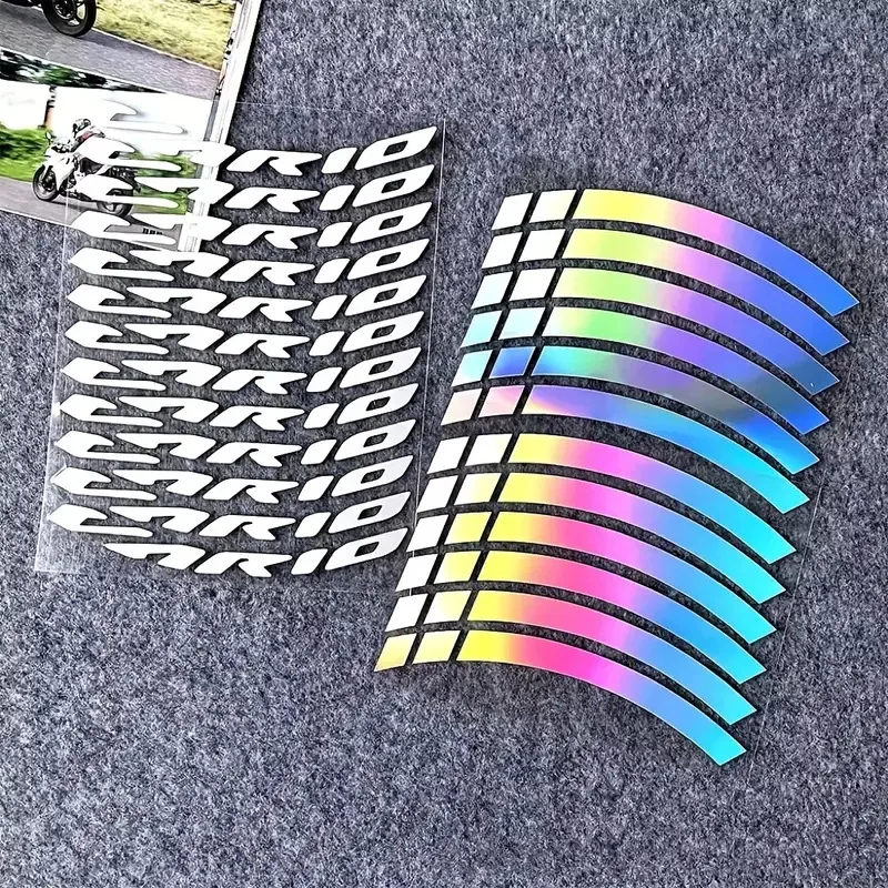 

14" Wheel Hub Inner Motorycycle Sticker Motor Scooter Locomotive Rim Strips Decal