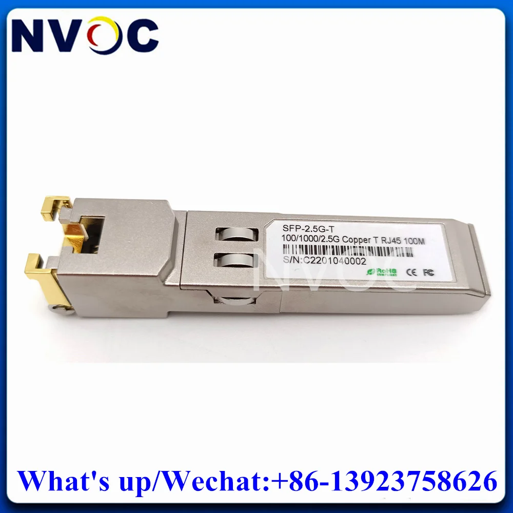 2.5GBASE-T Copper SFP Transceiver,2.5G-T-R-RM Rate Matching Mode RJ45 Compatible for Cisco/Mikrotik Ethernet Switch