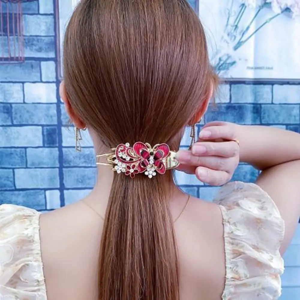 Clip All-match Hairstyle Tools Flower Female Hair Accessories Korean Style Hairpin Rhinestone Duckbill Clip Butterfly Hair Clip