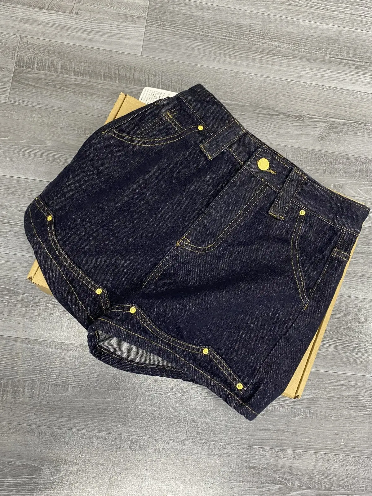 

Женские темно-синие джинсовые шорты трапециевидной формы, популярные ковбойские брюки Y2k Gyaru, короткие джинсы большого размера с высокой талией, микро-шорты, лето 2026