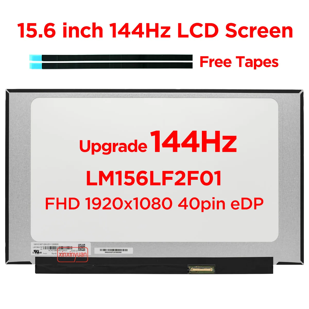 Tela Lcd do Portátil para Asus Fx505 Fx506 Fx507 Fx571 G512 G513 G531 Tuf505 Tuf516 Tuf565 40pin 156 144hz Novo