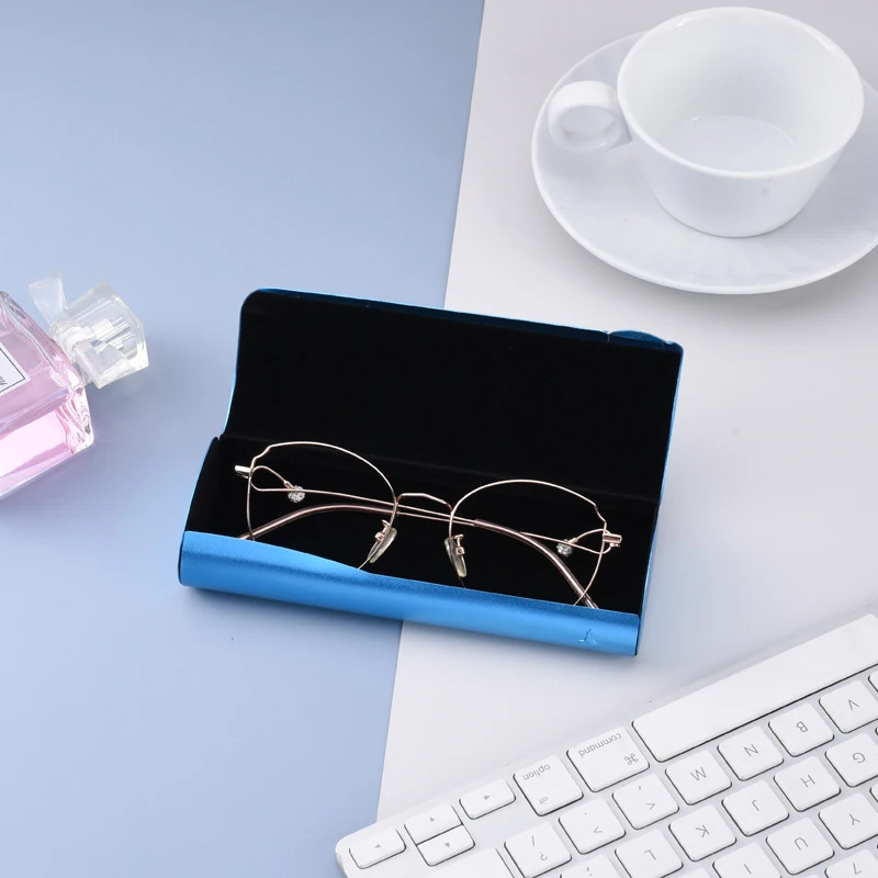 Metal Color Glasses Case Hard Storage Box Aluminum Alloy Frosted Myopia Sunglasses Case Male Female Optical Compression Cover