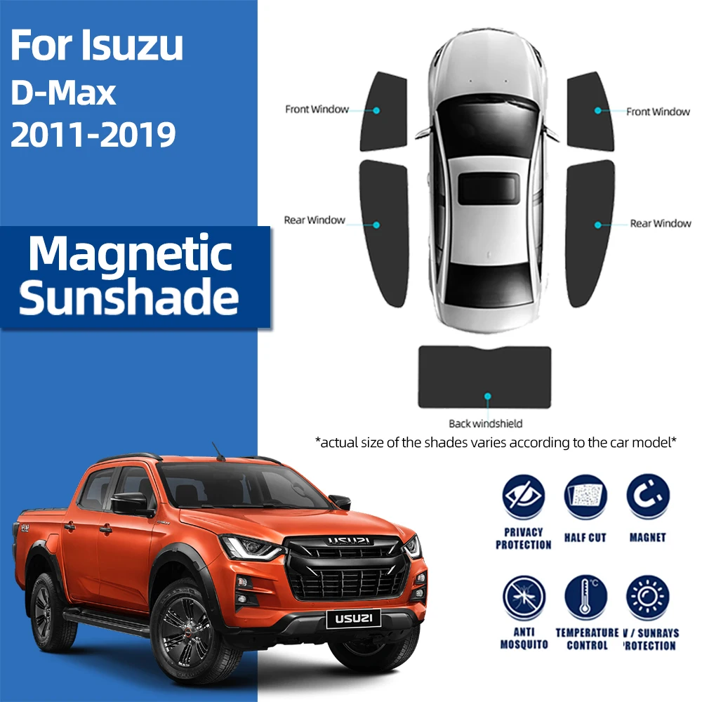 

For Isuzu Chevrolet D-MAX KB MK2 2011-2019 Magnetic Car Sunshade Front Windshield Curtain Rear Side Baby Window Sun Shade Visor