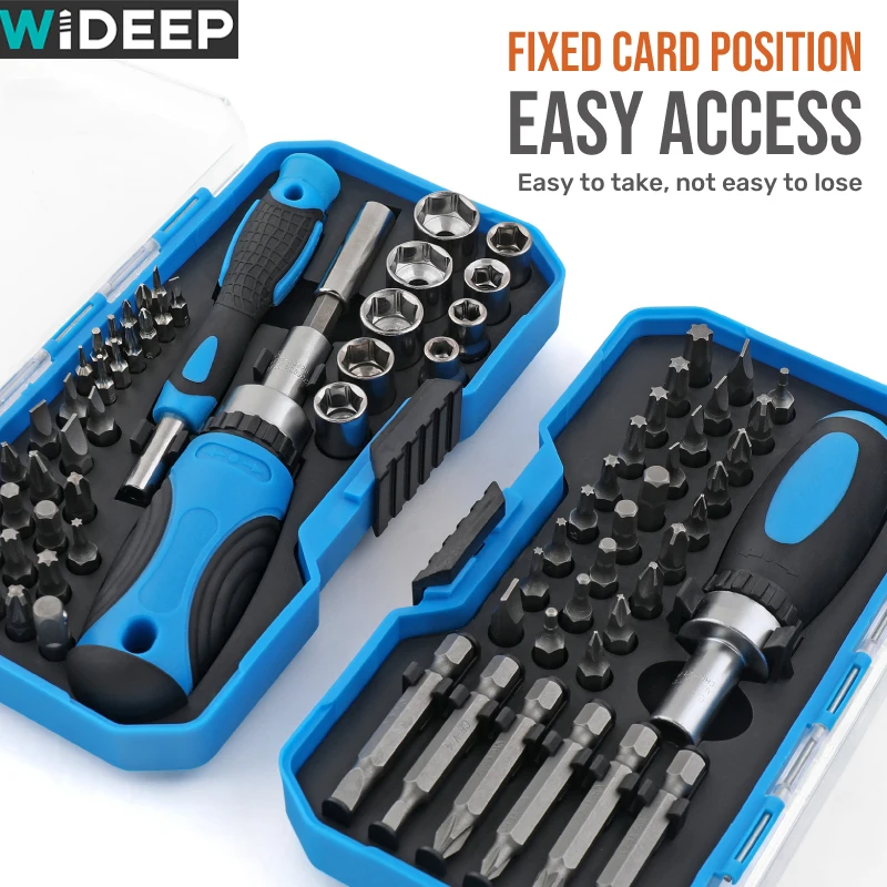 WIDEEP 44Pcs Precision Screwdriver Set Magnetic Torx Bits Screw Repair Torx Ratchet Screw Driver For Phone Laptop Hand Tool