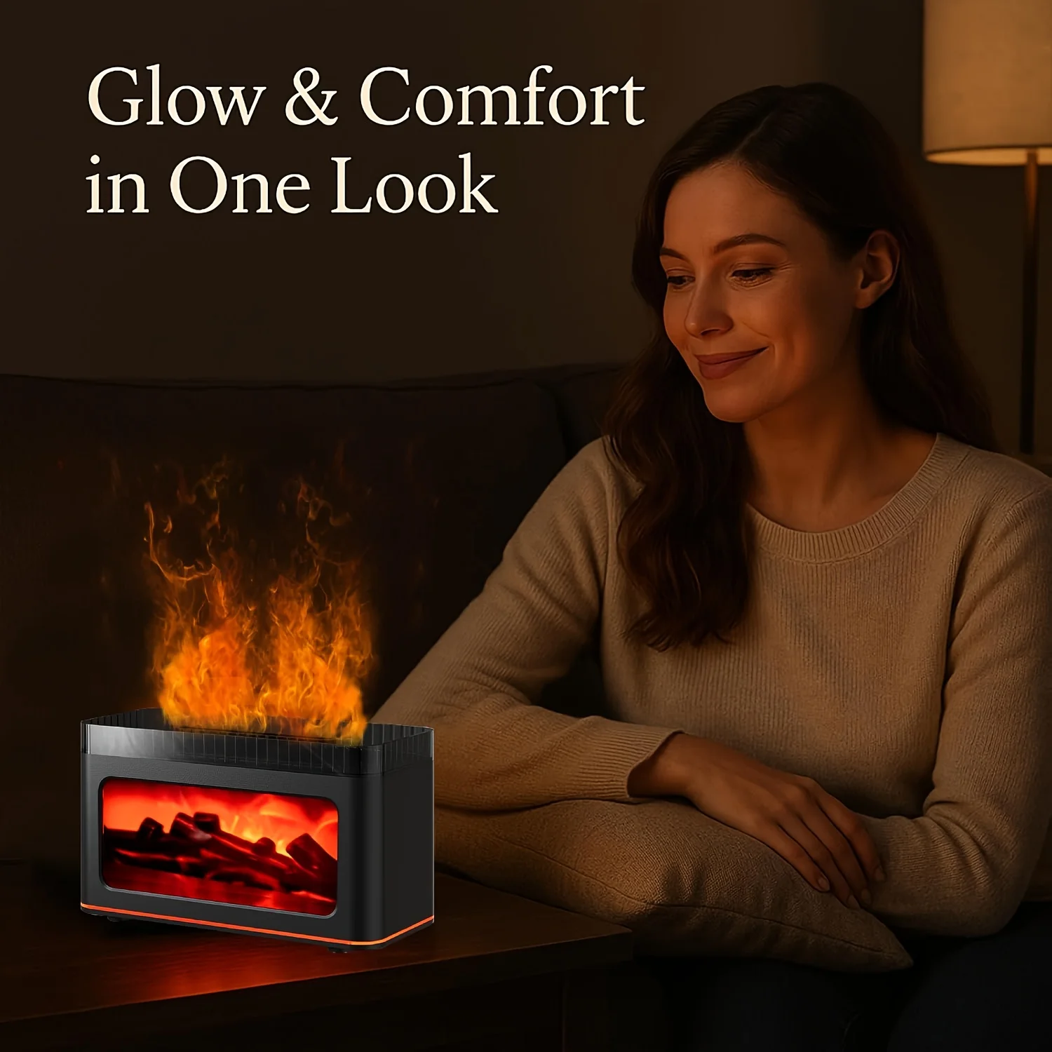 موقد صغير ناشر رائحة يخلق جوًا احتفاليًا 7 ألوان لهب تأثيرات الإضاءة مثالية لهدايا السنة الجديدة ديكور المنزل