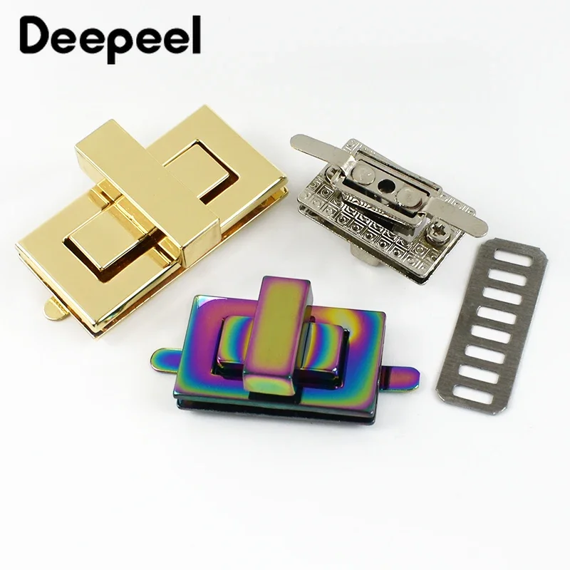 5Pcs Deepeel Metal Bag Lock Buckle Turn Twist Locks Clasp Handbag Purse DIY Hardware Closure Buckles Bags Latch Part Accessories