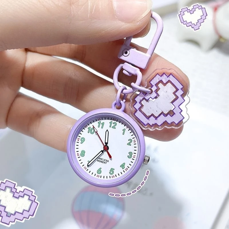 New Fashion Student Pocket Watch, Book Cover Decorative Keychain Watch, Mini Quartz Watch, Stylish Accessory for Students